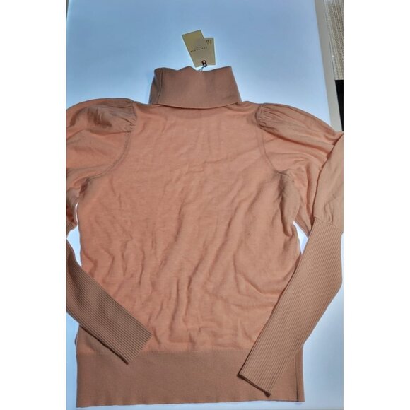 Ted Baker Aidabel Sweater Small Dusty Pink Cashmere Blend Puff Sleeve Mock Neck - Picture 1 of 15